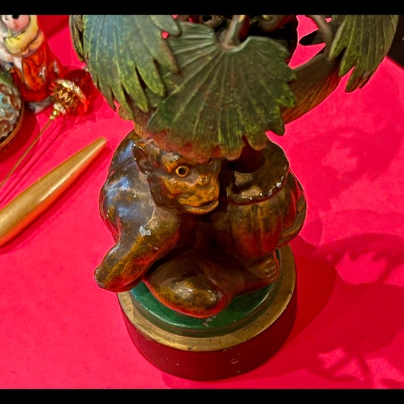 CHARMING VINTAGE MONKEY CANDLE HOLDER - Picture 4 of 6